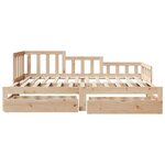 vidaXL Lit de jour avec gigogne et tiroirs sans matelas 90x190 cm