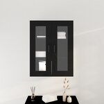 vidaXL Meuble de cabinet mural avec portes en verre chêne noir 69 5x34x90 cm