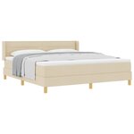 vidaXL Lit à ressorts avec matelas Crème 200 x 180 cm tissu