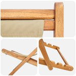 vidaXL Chaise de plage Beige Bois de teck massif