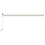 vidaXL Auvent automatique avec capteur de vent et LED 500x300 cm Crème