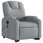 vidaXL Fauteuil de massage inclinable Gris clair Tissu