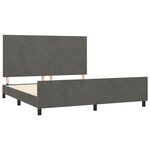 vidaXL Cadre de lit sans matelas gris foncé 160x200 cm velours