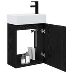vidaXL Meuble de salle de bain avec robinet Chêne noir
