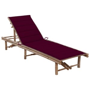 vidaXL Chaise longue de jardin avec coussin Bambou