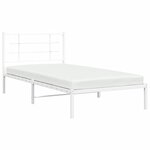 vidaXL Cadre de lit métal sans matelas et tête de lit blanc 107x203 cm