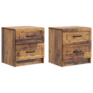 vidaXL Cabinet de chevet 2 pièces Bois ancien 43 x 34 5 x 44 5 cm
