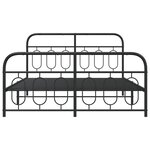 vidaXL Cadre de lit métal sans matelas avec pied de lit noir 150x200cm
