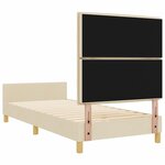 vidaXL Cadre de lit avec tête de lit Crème 100 x 200 cm tissu
