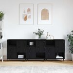 vidaXL Buffets 3 Pièces Chêne noir