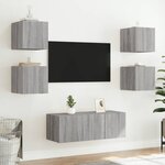 vidaXL Meuble TV mural avec lumières LED sonoma gris 30 5x35x30 cm