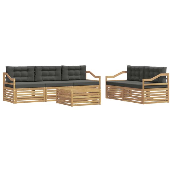 vidaXL Ensemble de canapés d'extérieur 6 pc Blanc et anthracite