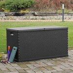 vidaXL Boîte de stockage de jardin Anthracite 120x56x63 cm PP Rotin