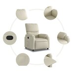 vidaXL Fauteuil inclinable Crème Similicuir