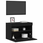 vidaXL Meuble TV mural Chêne noir 60 x 30 x 40 cm Bois d'ingénierie