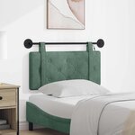 vidaXL Tête de lit suspendue Avec lumière LED Vert Mer Velours