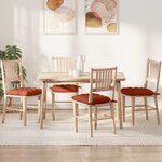 vidaXL Coussins de siège 4 Pièces Rouge orange 40 x 40 x 6 cm