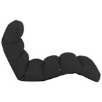 vidaXL Chaise pliable de sol Noir Similicuir