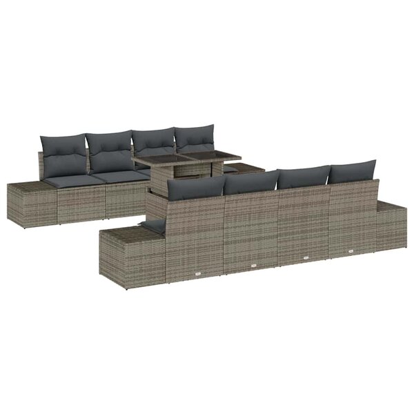 vidaXL Ensemble de canapé de jardin Manuel 7 Pièces Gris 100 x 55 x 73 cm