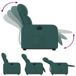 vidaXL Fauteuil inclinable électrique vert foncé tissu