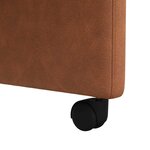 vidaXL Chaises de Salle à Manger avec Roues 2 Pièces Marron Simili cuir