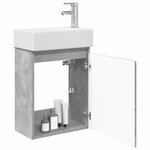 vidaXL Meuble de salle de bain avec robinet Gris béton