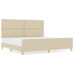 Cadre de lit VidaXL Crème 200x200 cm en tissu