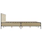 vidaXL Cadre de lit chêne sonoma 150x200 cm bois d'ingénierie et métal