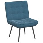 vidaXL Chaise de relaxation avec tabouret Bleu Velours