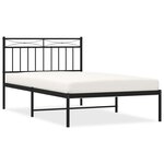 vidaXL Cadre de lit métal sans matelas avec tête de lit noir 107x203cm