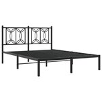 vidaXL Cadre de lit métal sans matelas avec tête de lit noir 140x200cm