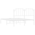 vidaXL Cadre de lit métal sans matelas et tête de lit blanc 150x200 cm