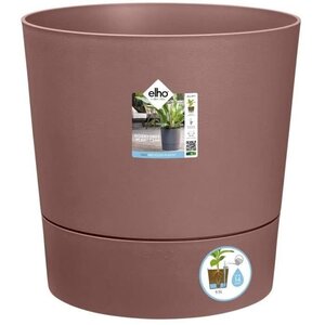 Pot de dleurs Rond GREENSENSE AQUA CARE - Plastique Réservoir - Avec roulettes - Ø 30 x 29.1 cm - Brun Argile
