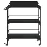 vidaXL Chariot de cuisine noir 81 5x41x92 5 cm bois d'ingénierie