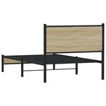 vidaXL Cadre de lit en métal sans matelas chêne sonoma 107x203 cm
