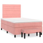 vidaXL Sommier à lattes de lit avec matelas rose 120x190 cm velours