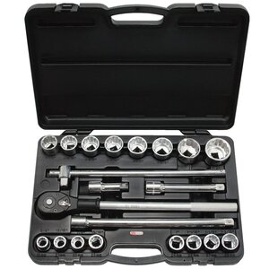 Ks tools jeu de clé à cliquet et douilles 21 pièces 3/4" 911.0722
