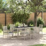 vidaXL Ensemble de salle à manger pour jardin 7 Pièces Gris clair