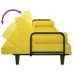 vidaXL Canapé-lit avec accoudoirs jaune clair tissu