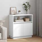 vidaXL Buffet avec LED Blanc 71x34 5x75 cm en Bois Nécessaire