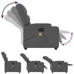 vidaXL Fauteuil de massage inclinable Gris foncé Tissu