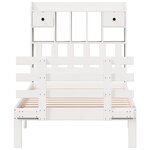 vidaXL Lit bibliothèque sans matelas blanc 90x190cm bois de pin massif