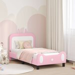 vidaXL Cadre de lit pour enfants avec tête de lit Rose 80 x 160 cm PU