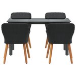 vidaXL Ensemble de Salle à Manger de Jardin 5 Pièces en Poly Rattan Noir