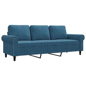 vidaXL Canapé à 3 places Bleu 180 cm Velours