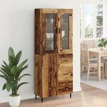 vidaXL Haut Armoire 2 Pièces Bois Ancien Bois Aggloméré et Verre