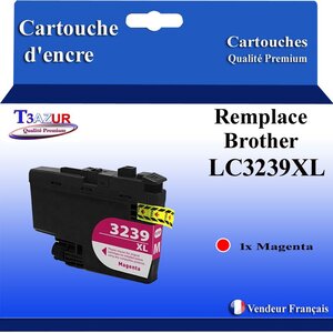 T3AZUR- Cartouche compatible avec Brother LC3239 XL Magenta pour Brother MFC-J6947DW