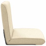 vidaXL Fauteuil de sol ajustable Crème Tissu