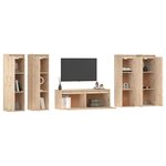 vidaXL Meubles TV 5 Pièces Bois massif de pin