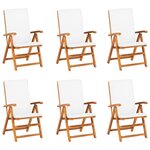 vidaXL Ensemble à manger de jardin 7 Pièces coussins Bois de teck massif